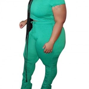 2 piece stacked pant set